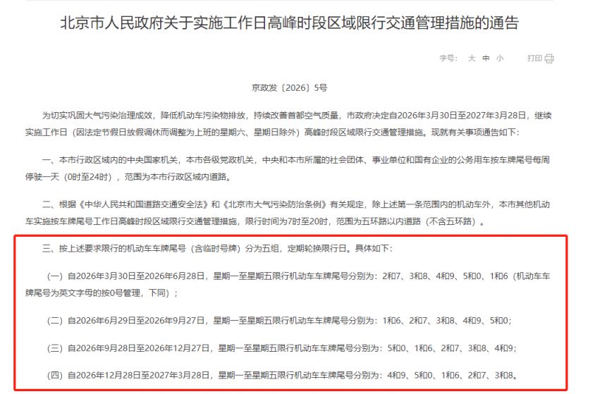 限号时间,北京限号时间-第3张图片